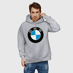 Толстовка оверсайз мужская BMW, цвет: меланж — фото 2