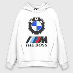 Толстовка оверсайз мужская BMW BOSS, цвет: белый
