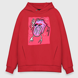 Толстовка оверсайз мужская Rolling stones, цвет: красный