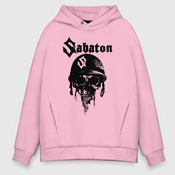 Толстовка оверсайз мужская Sabaton, цвет: светло-розовый