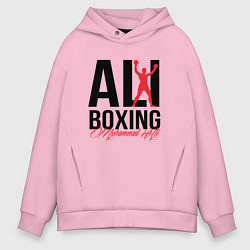 Толстовка оверсайз мужская Muhammad Ali, цвет: светло-розовый