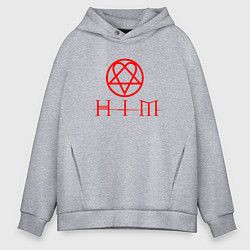 Мужское худи оверсайз HIM LOGO RED