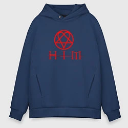 Мужское худи оверсайз HIM LOGO RED