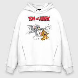 Толстовка оверсайз мужская Tom & Jerry, цвет: белый