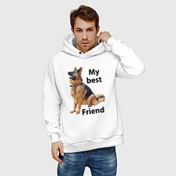 Толстовка оверсайз мужская Овчарка, цвет: белый — фото 2