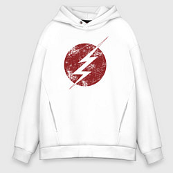 Толстовка оверсайз мужская The Flash logo, цвет: белый