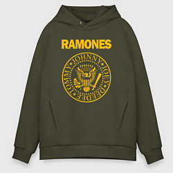 Толстовка оверсайз мужская RAMONES, цвет: хаки