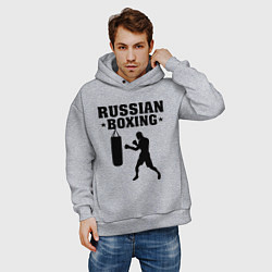 Толстовка оверсайз мужская Russian Boxing, цвет: меланж — фото 2