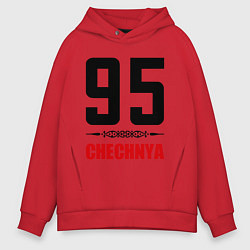 Толстовка оверсайз мужская 95 Chechnya, цвет: красный