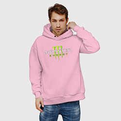 Толстовка оверсайз мужская MONSTER ENERGY, цвет: светло-розовый — фото 2
