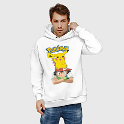 Толстовка оверсайз мужская Pokemon, цвет: белый — фото 2