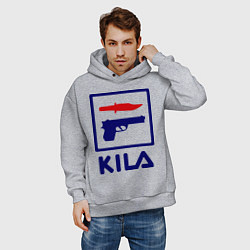 Толстовка оверсайз мужская Kila Fila, цвет: меланж — фото 2