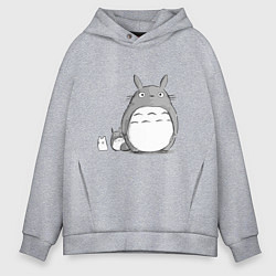 Толстовка оверсайз мужская Тоторо, цвет: меланж