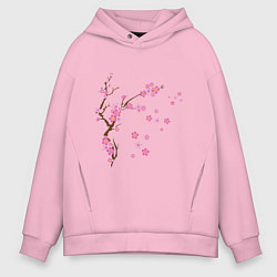 Мужское худи оверсайз Розовая сакура