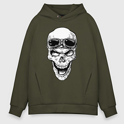 Мужское худи оверсайз Skull and glasses