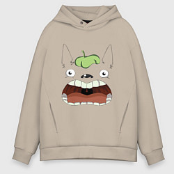 Толстовка оверсайз мужская Scream Totoro, цвет: миндальный