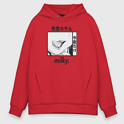 Толстовка оверсайз мужская Milky, цвет: красный