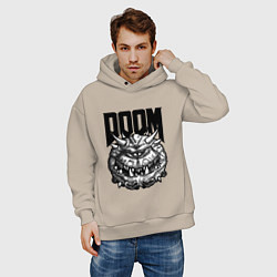 Толстовка оверсайз мужская КАКОДЕМОН DOOM Z, цвет: миндальный — фото 2
