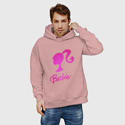 Толстовка оверсайз мужская Барби, цвет: пыльно-розовый — фото 2