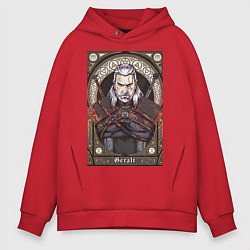 Толстовка оверсайз мужская The Witcher, Geralt, Ведьмак,, цвет: красный