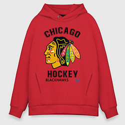 Толстовка оверсайз мужская CHICAGO BLACKHAWKS NHL, цвет: красный