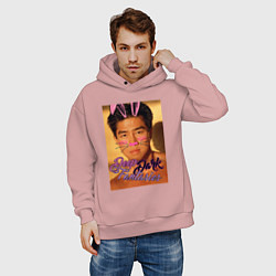 Толстовка оверсайз мужская Deep Dark, цвет: пыльно-розовый — фото 2