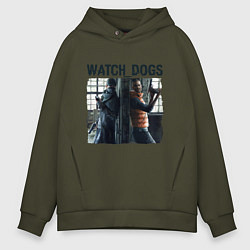 Толстовка оверсайз мужская Watch dogs Z, цвет: хаки