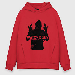 Толстовка оверсайз мужская Watch dogs 2 Z, цвет: красный