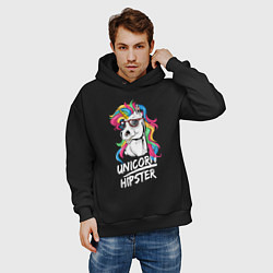 Толстовка оверсайз мужская Unicorn hipster, цвет: черный — фото 2