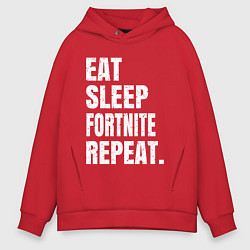 Мужское худи оверсайз EAT SLEEP FORTNITE REPEAT