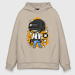 Толстовка оверсайз мужская PUBG, цвет: миндальный