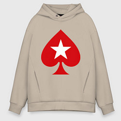 Толстовка оверсайз мужская Покер Пики Poker Stars, цвет: миндальный