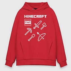 Толстовка оверсайз мужская Minecraft, цвет: красный
