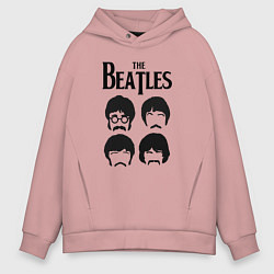 Толстовка оверсайз мужская The Beatles Liverpool Four, цвет: пыльно-розовый