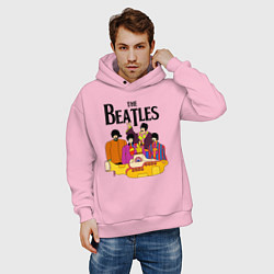Толстовка оверсайз мужская THE BEATLES, цвет: светло-розовый — фото 2