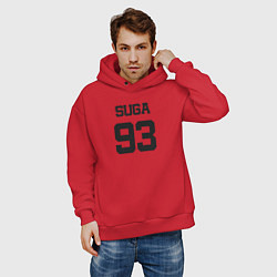 Толстовка оверсайз мужская BTS - Suga 93, цвет: красный — фото 2