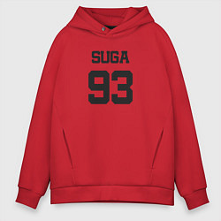 Толстовка оверсайз мужская BTS - Suga 93, цвет: красный