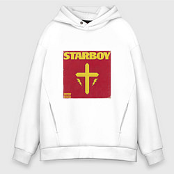 Толстовка оверсайз мужская The Weeknd STARBOY, цвет: белый