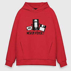 Мужское худи оверсайз Never Forget Эпоха VHS