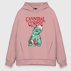 Толстовка оверсайз мужская Cannibal Corpse Труп Каннибала Z, цвет: пыльно-розовый