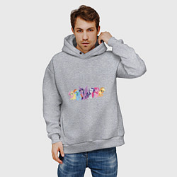 Толстовка оверсайз мужская Все пони, цвет: меланж — фото 2