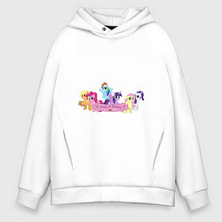 Толстовка оверсайз мужская My Little Pony Happy Birthday, цвет: белый