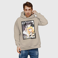 Толстовка оверсайз мужская Ангел кровопролития, цвет: миндальный — фото 2
