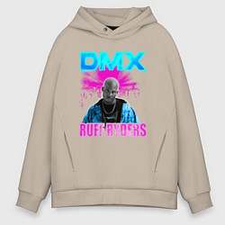 Толстовка оверсайз мужская DMX NEON ЛЕГЕНДА РЭПА, цвет: миндальный