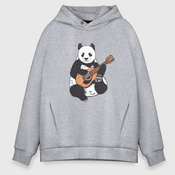 Мужское худи оверсайз Панда гитарист Panda Guitar