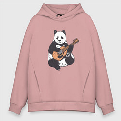 Мужское худи оверсайз Панда гитарист Panda Guitar