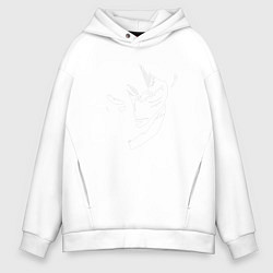 Толстовка оверсайз мужская Луффи из аниме One Piece, цвет: белый
