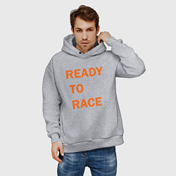 Толстовка оверсайз мужская KTM READY TO RACE спина Z, цвет: меланж — фото 2