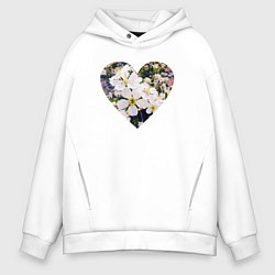 Толстовка оверсайз мужская Spring heart, цвет: белый