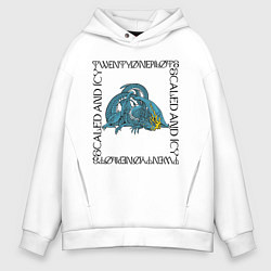 Толстовка оверсайз мужская Twenty One Pilots Dragon, цвет: белый